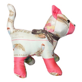 Hermes Plumes Vintage Silk Scarf Charming Kitten For Sale