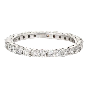 Mid 20th Century 1.60ct Diamond 14k White Gold Eternity Ring Sz 8.5