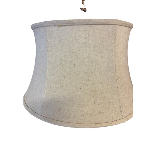 1980s Neo Classical Revival Heavy Columnar Desk Lamp With Shade For Sale - Image 4 of 4