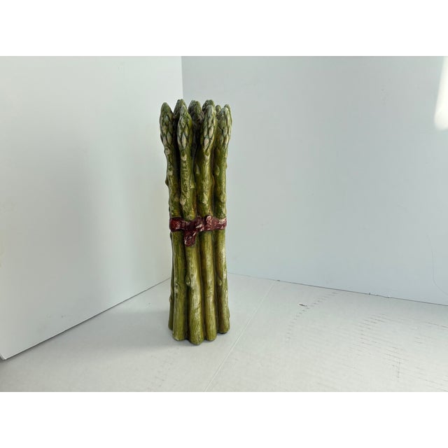 Farmhouse Vintage Ceramic Trompe I'Loeil Asparagus Spears - Pottery Sculpture For Sale - Image 3 of 9