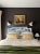 The Gigi Blue Toile Upholstered Headboard: proudly bearing the name of Kevin's beloved Southern "steel magnolia"...