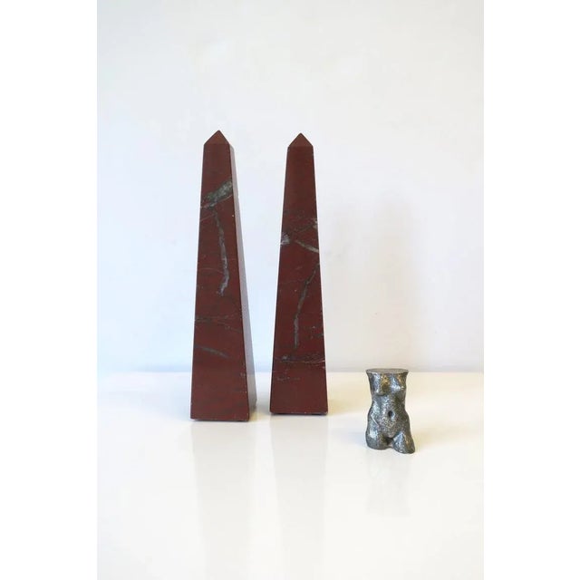 Italian Marble Obelisks, Pair For Sale - Image 9 of 12