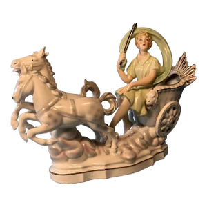 Erphila Germany Porcelain Figurine Lady 2 Horse Chariot Clouds