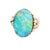 A striking ring crafted from 18k yellow gold and ready to be worn! The centerpiece is a 17.50-carat boulder opal,...