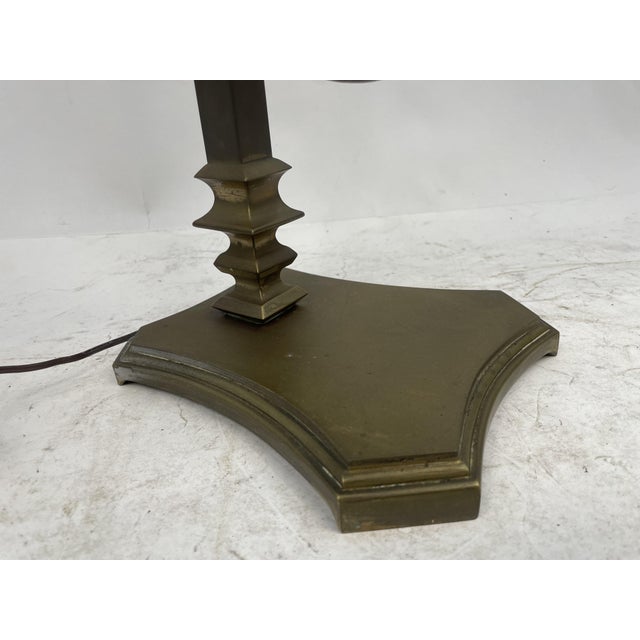 Bronze & Fabric Lamp, 1940s For Sale - Image 4 of 16