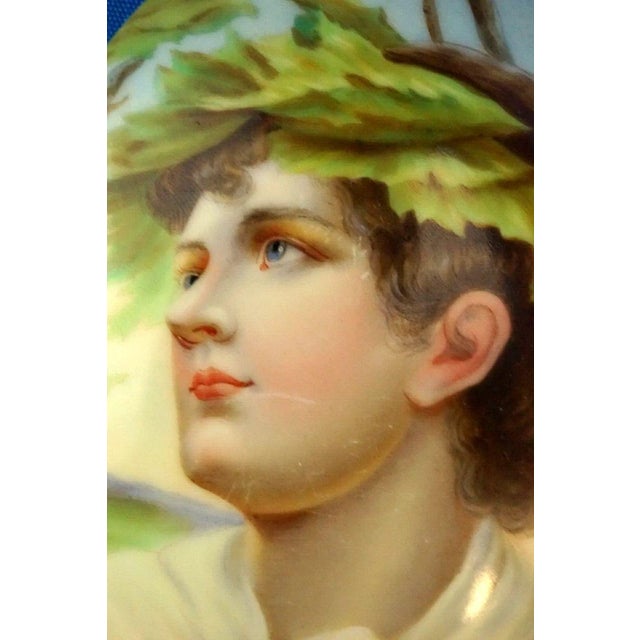 Miniature Painted Porcelain Plaque with Dionysus and Apollo by Max P. Brodel, Germany, 1890s For Sale - Image 9 of 13