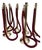 Vintage Mid Century Solid Heavy Brass Glaro Red Velvet Stanchions for Movie Theatre, Security, Set of Eight For Sale