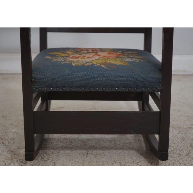 Gustav Stickley Signed Antique Mission Oak Rocker For Sale In Philadelphia - Image 6 of 12