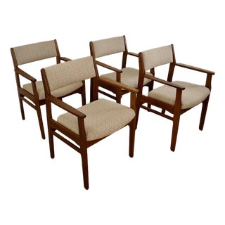 1960’s Mid-Century Danish Modern Teak Dining Arm Chairs - Set of 4 For Sale