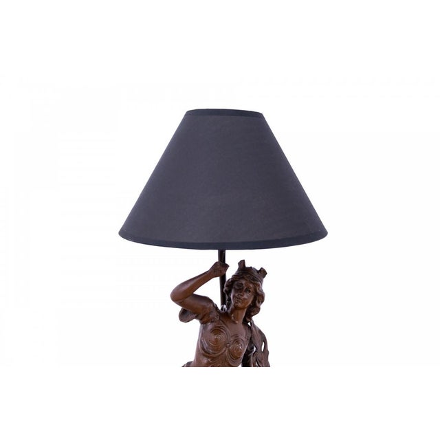 Brown 20th Century Figurative Lamps, France, 1890s, Set of 2 For Sale - Image 8 of 9
