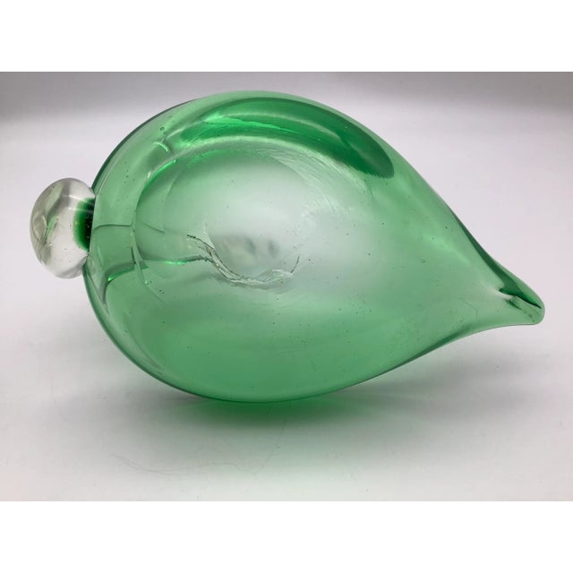1980s 1980s Decorative Green Glass Bird For Sale - Image 5 of 13