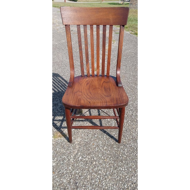 Mid-Century Modern 1910s Vintage Solid Wood Farmhouse Chair For Sale - Image 3 of 12