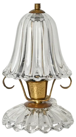 Mid-Century Murano Glass and Brass Table Lamp by Carlo Scarpa, Italy, 1940s