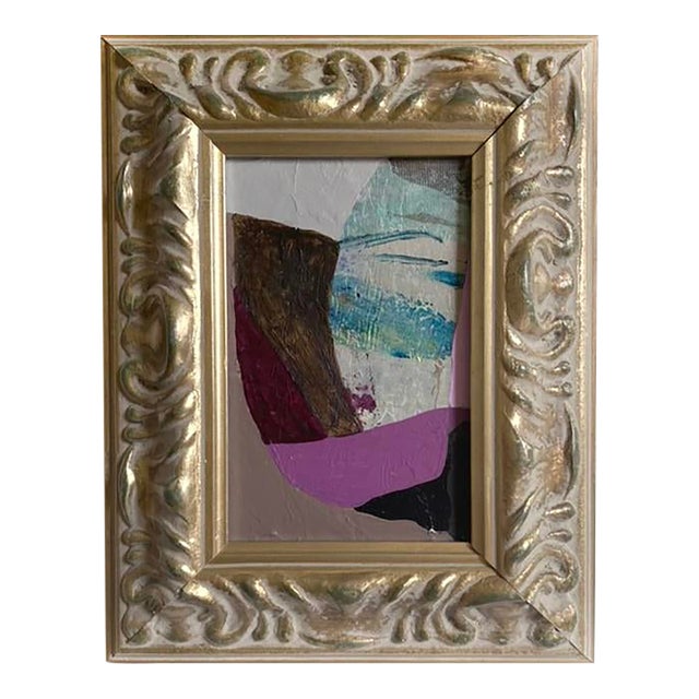 "Overcast Voyage" 2026 Mini Painting by Jessalin Beutler With Vintage Frame For Sale