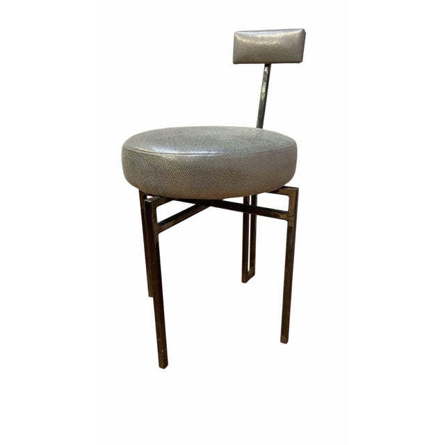 Gray Vintage Modernist Accent Chair Newly Reupholstered For Sale - Image 8 of 8
