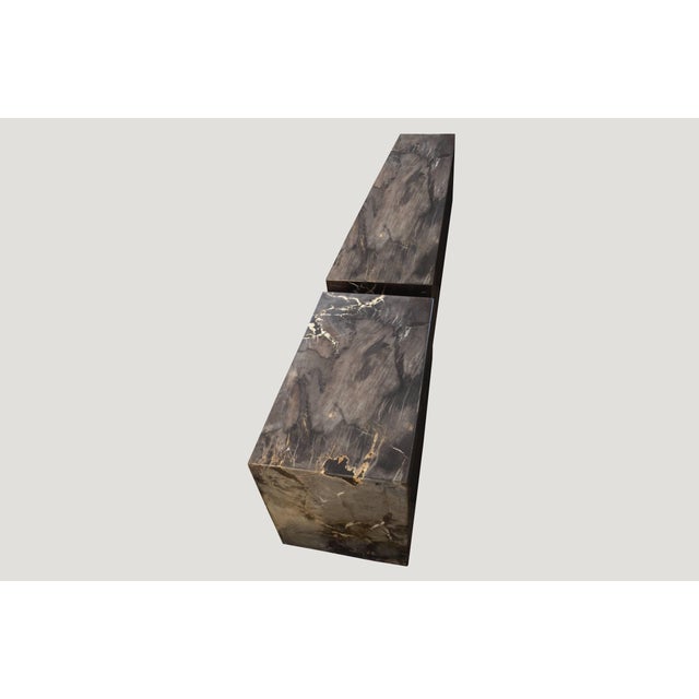 Contemporary Andrianna Shamaris Petrified Wood Log Bench For Sale - Image 3 of 18
