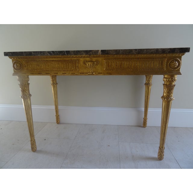 Vintage Italian Neoclassical Gilt Wood Console For Sale - Image 9 of 10