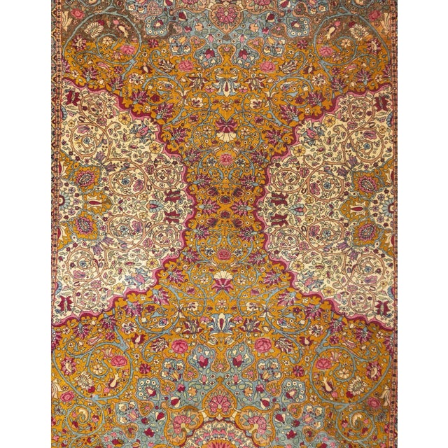 Persian Antique Persian Tehran Rug 7'3'' X 9'10'' For Sale - Image 3 of 10