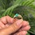Chunky 18k Gold Emerald Diamond Contemporary Cocktail Ring Size 5 For Sale In New York - Image 6 of 17