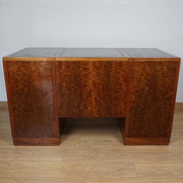 Art Deco Flame Mahogany Desk from Heals of London, 1930s For Sale - Image 15 of 16