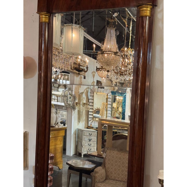 Brown 19th C. French Empire Mahogany Mirror For Sale - Image 8 of 9