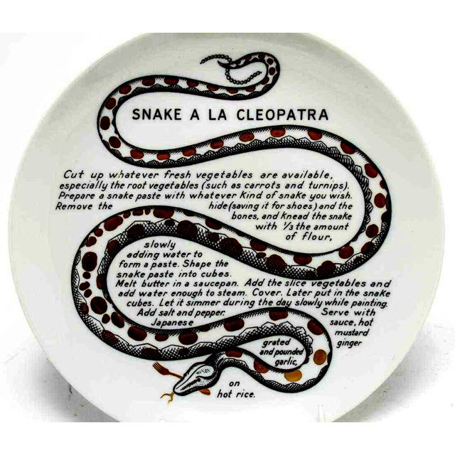 Fornasetti Fleming Joffe Recipe Plate, Snake a La Cleopatra For Sale In Philadelphia - Image 6 of 8