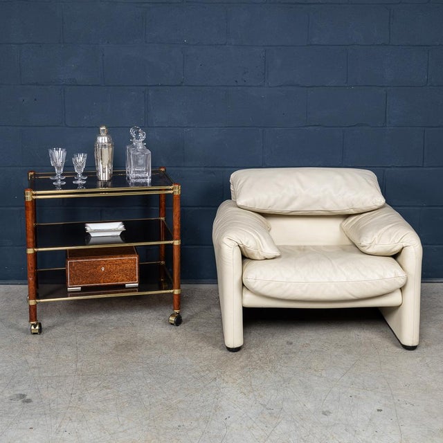 Vintage Italian Brass and Smoked Glass Drinks Trolley, 1980 For Sale - Image 15 of 17