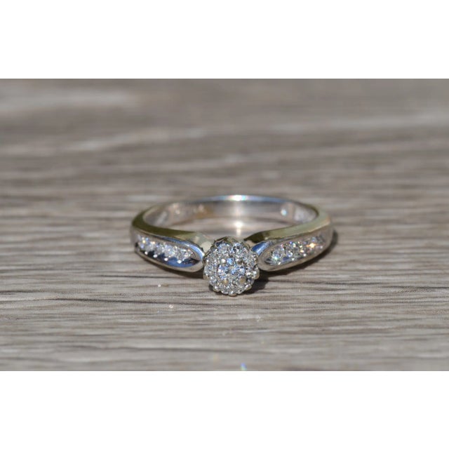 The Alianna: Ladies Vintage Diamond Engagement Ring in 14K For Sale In Philadelphia - Image 6 of 9