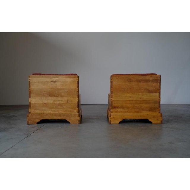 Rustic Oak Lounge Chairs, France, 1960s, Set of 2 For Sale - Image 11 of 14