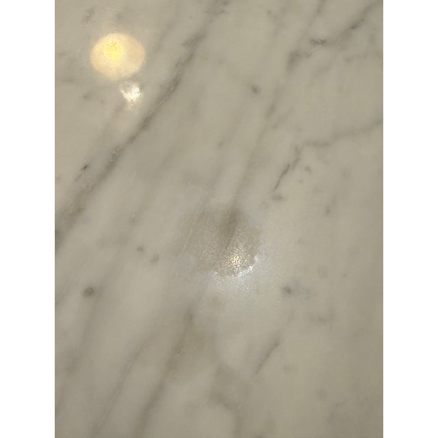Nj Modern Furniture Saarinen-Style Oval Carrara Marble Tulip Dining Table For Sale - Image 12 of 14