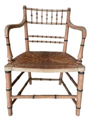 Straw Chair in Faux Bamboo