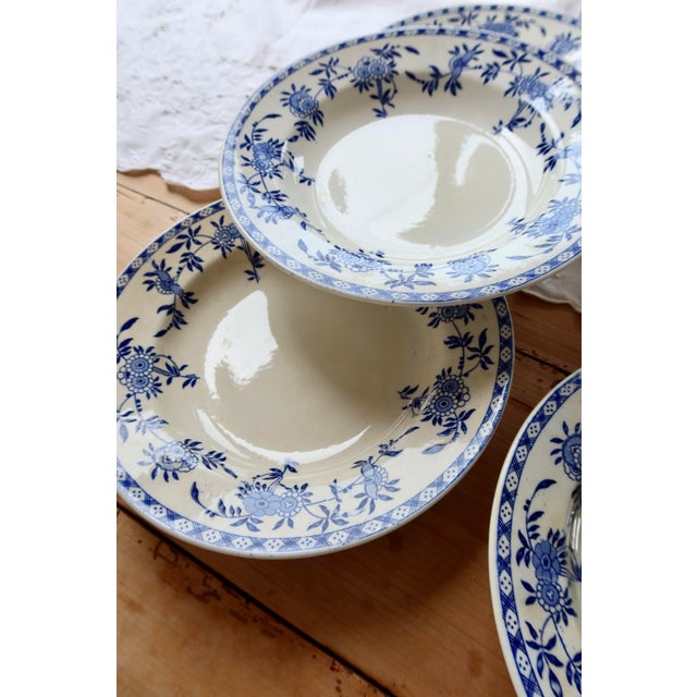 Blue Antique Porcelain Soup Plates, 1890s, Set of 6 For Sale - Image 8 of 16