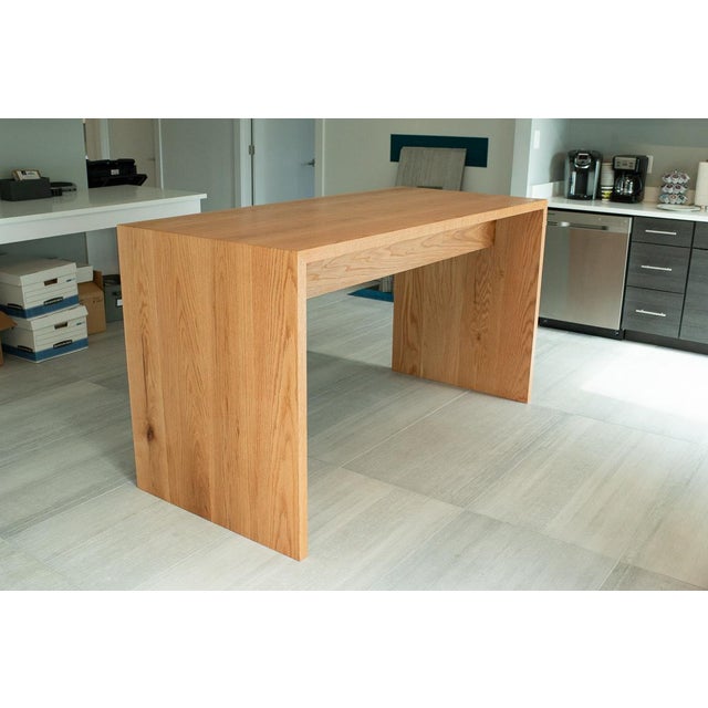 Solid Oak Handmade Waterfall Edge Bar Height Table Chairish