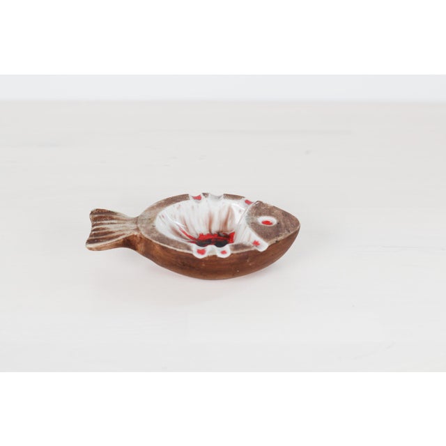 Ceramic Mid-Century Vallauris-Style Studio Pottery Fish Ashtray For Sale - Image 7 of 11