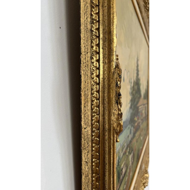 Sergio Cecchi, Château Banquet à Genève, 1954, Oil on Canvas, Framed For Sale - Image 11 of 14