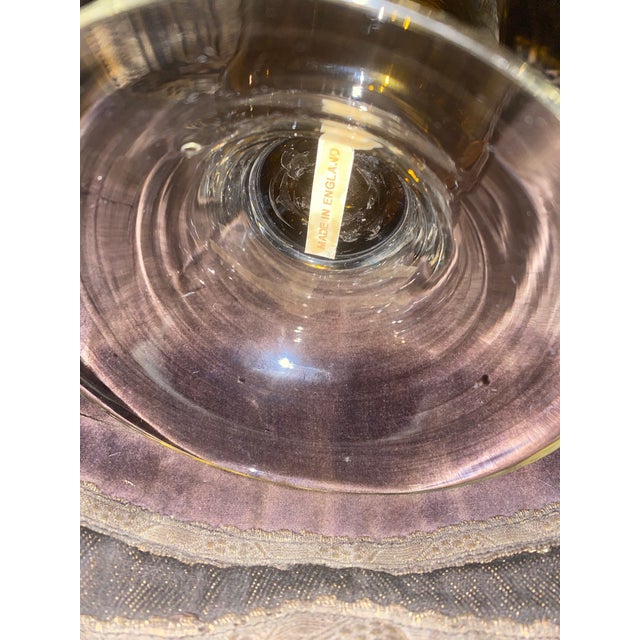 Amber Glass Vase. Vintage 1950s Pedestal Amber Glass Vase, Made in England For Sale - Image 9 of 12