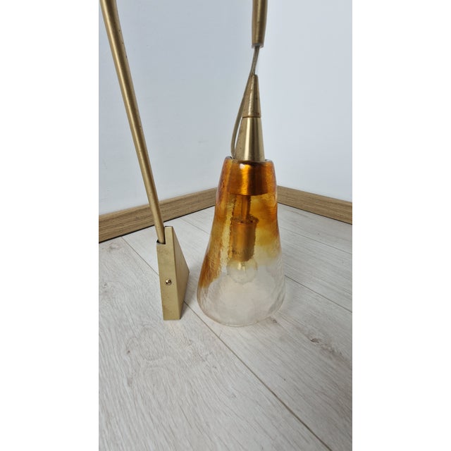 Wall Lamps in Clear Orange Glass and Gold-Plated Brass by La Murrina, 1980s, Set of 2 For Sale - Image 4 of 14