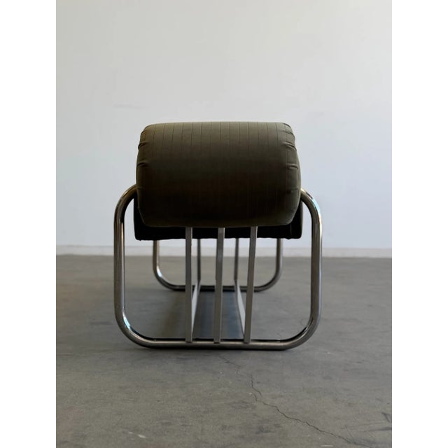 1990s Chrome Tubular Bauhaus Bench For Sale - Image 11 of 18