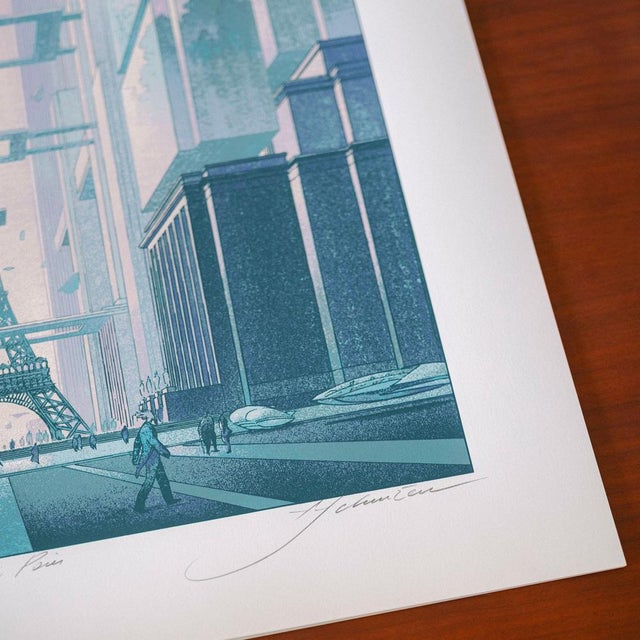 François SCHUITEN, See Paris again, Screen printing, Variant edition coloured by Jack Durieux of the Revoir Paris print...