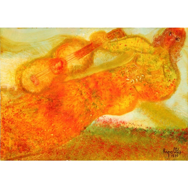 Impressionist Juan García Ripollés, Guitarista, Oil Painting For Sale - Image 3 of 3