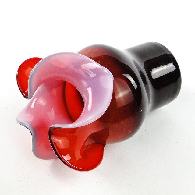 Black Postmodern Vase by Czesław Zuber for Sudety Glassworks, Poland, 1970s For Sale - Image 8 of 14