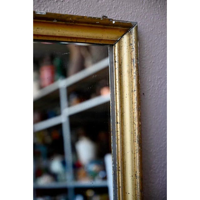 Antique Gilded Wood Mirror For Sale - Image 6 of 7