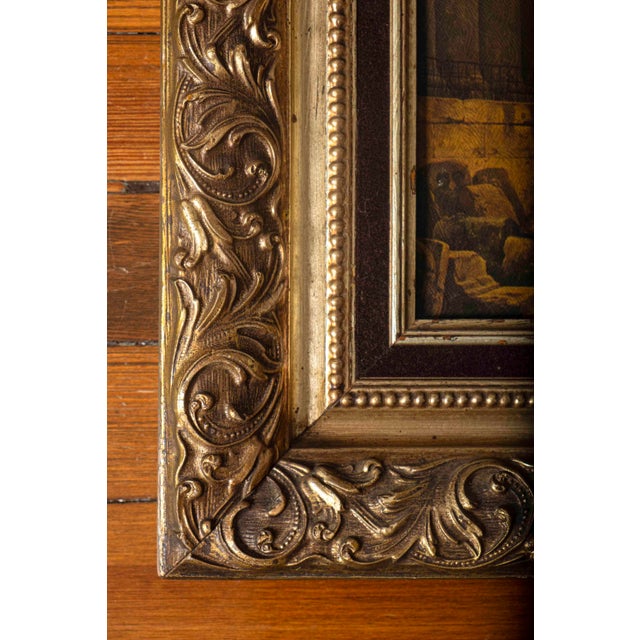 Vintage Old World Architectural Ruins Prints After Hubert Robert in Ornate Gilt Frames, Pair For Sale - Image 15 of 18