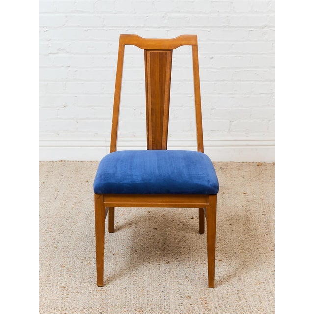 Wood Blue Vintage Mid Century Dining Chairs For Sale - Image 7 of 7