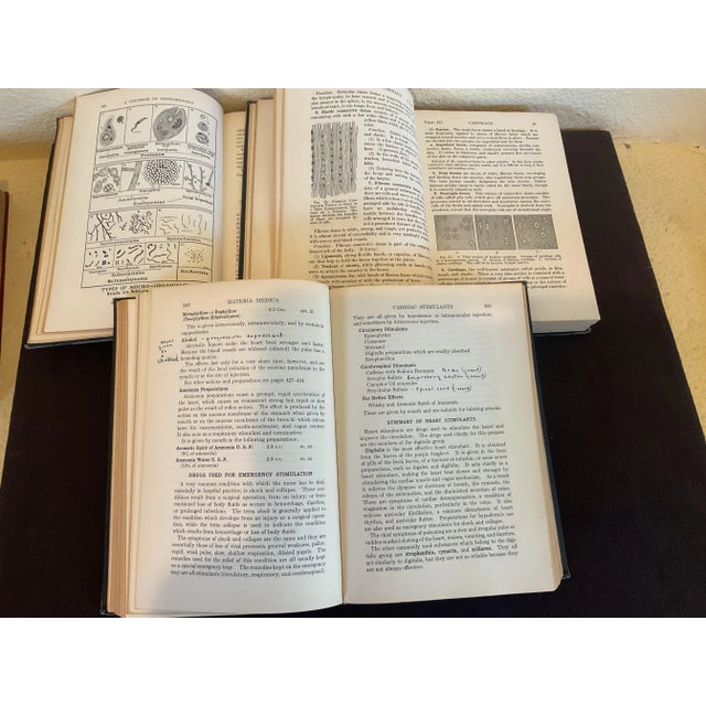 A Set of Vintage Textbooks, Leather Bound, a Collection of Three (3) For Sale - Image 4 of 12