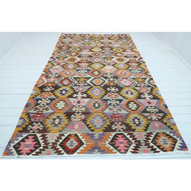 1960s Vintage Turkish Kilim Rug For Sale - Image 13 of 13