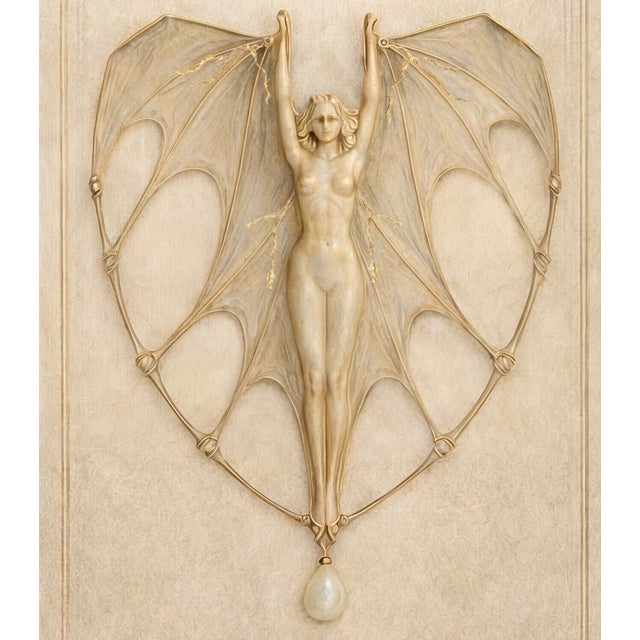 Not Yet Made - Made To Order Large Art Nouveau Jewelry Study "Alabaster Oracle" – 40" X 60" Fine Art Print on Brushed Metal For Sale - Image 5 of 14