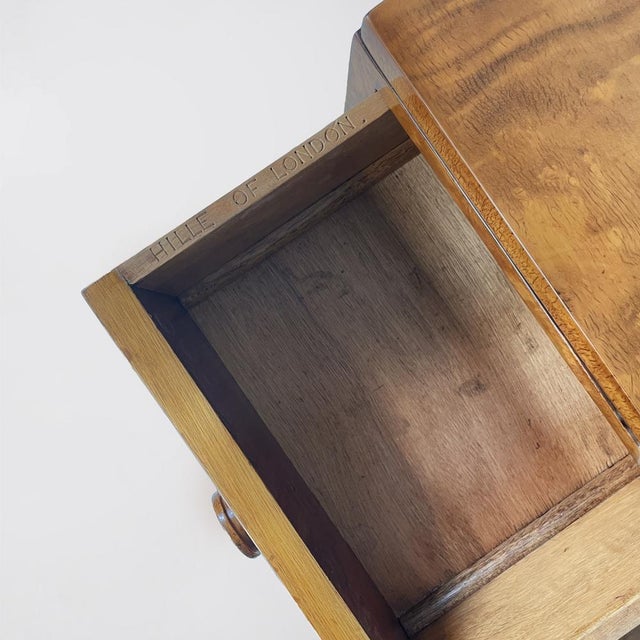 English Art Deco Rectangular Walnut Desk from Hille of London, 1920s For Sale - Image 13 of 18