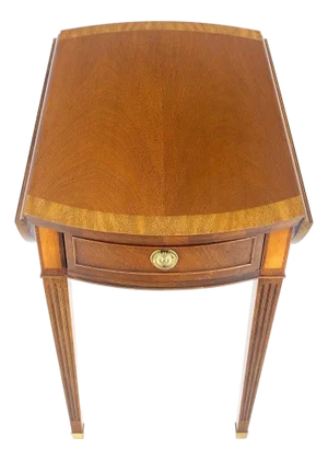 Baker Banded Mahogany One Drawer Drop Leaves Pembroke End Side Lamp Table MINT!