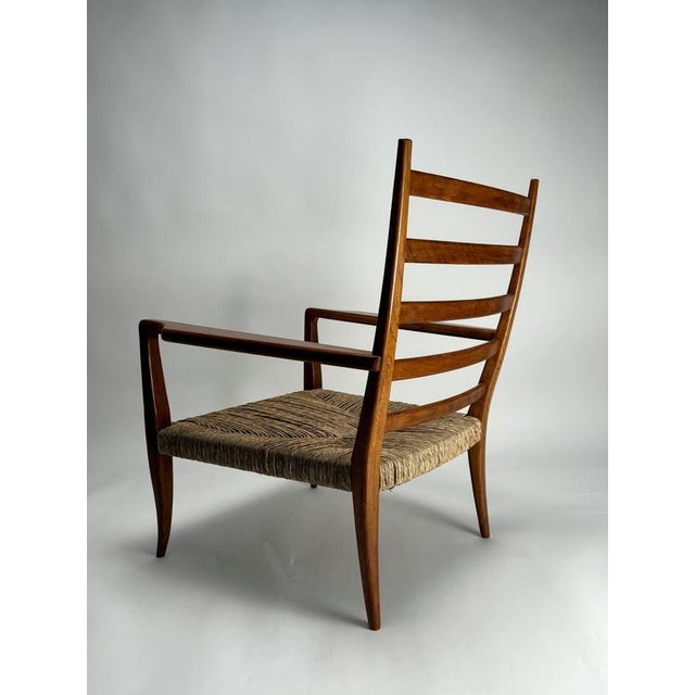 1940s Mid-Century Sculptural Armchairs in Wood and Rope from Gio Ponti, Italy, 1940s, Set of 2 For Sale - Image 5 of 11